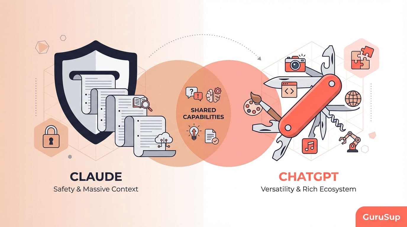 Claude vs ChatGPT: comparativa visual de seguridad y versatilidad en IA