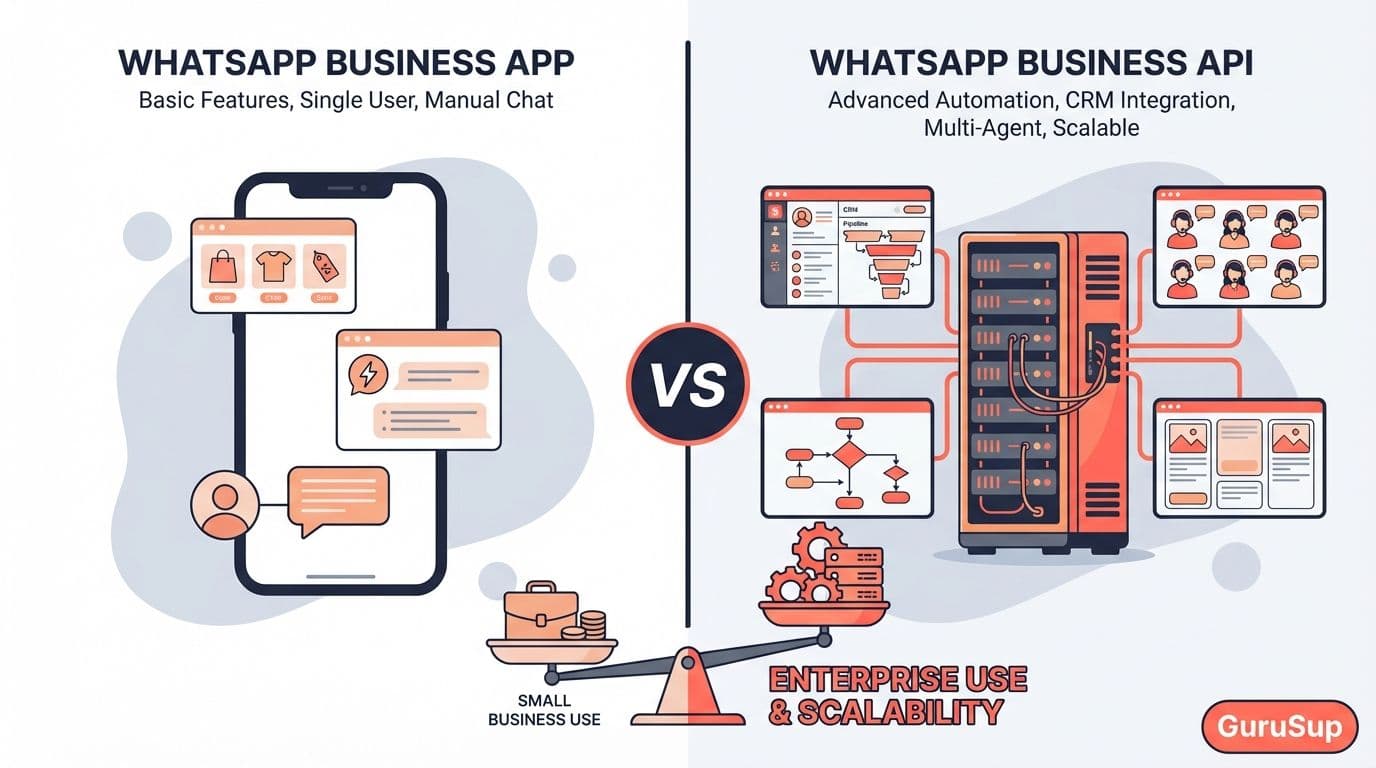 WhatsApp Business vs API: app básica para autónomos frente a plataforma enterprise con CRM e IA