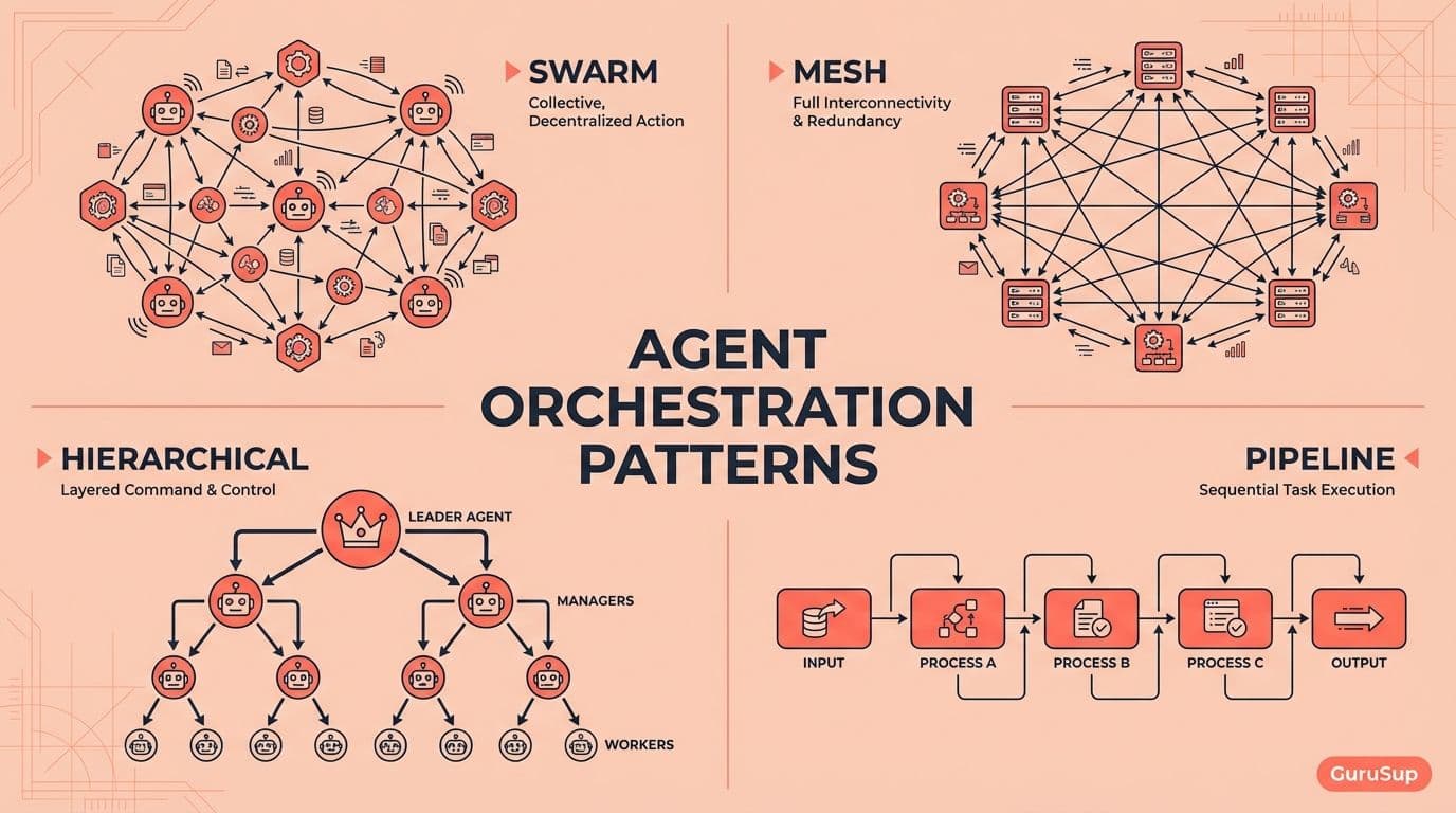 Agent Orchestration Patterns: Swarm vs Mesh vs Hierarchical vs Pipeline